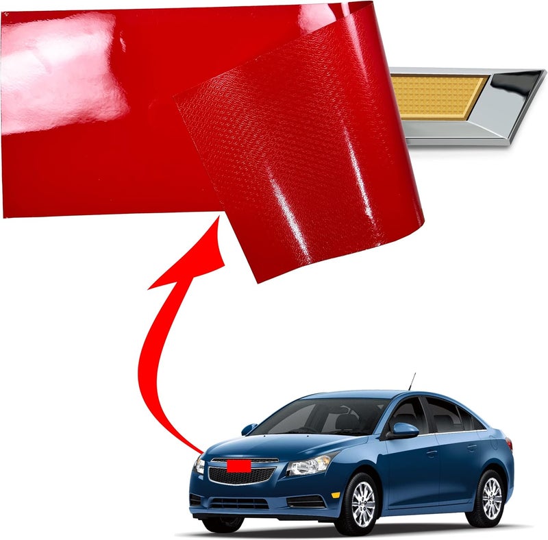 LZLRUN Compatible with Bowtie Logo Wrap Stickers Cut-Your-Own Emblem Overlay DIY Decals for Chevy (11.8 Inch x 4 Inch) (Gloss Red) - Image 4